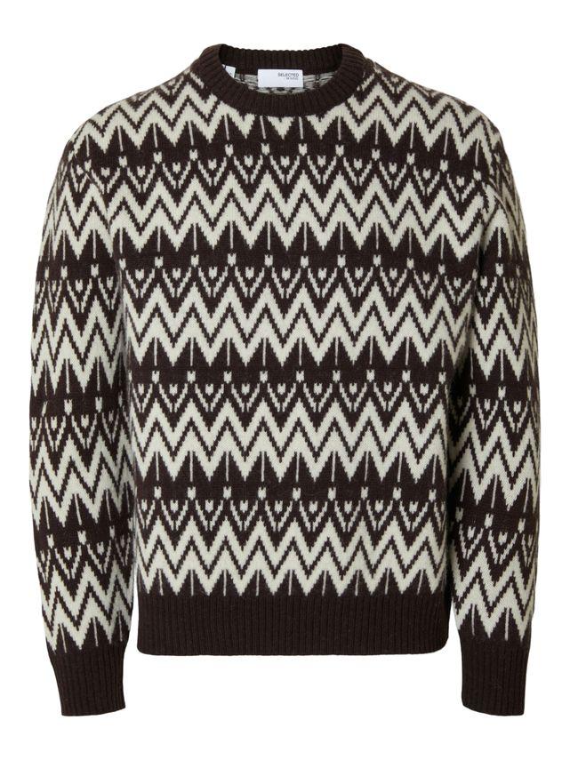 Slhpine Ls Knit Relaxed Crew Neck fra Selected
