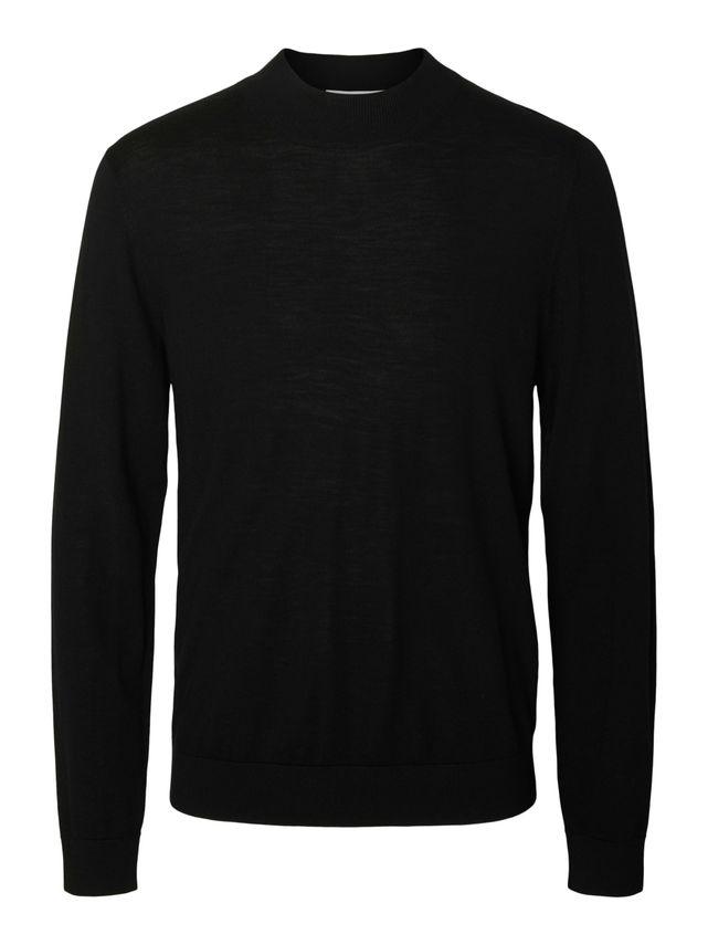 Slhtray Ls Knit Merino Mock Neck No fra Selected