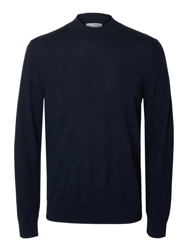 Slhtray Ls Knit Merino Mock Neck No fra Selected