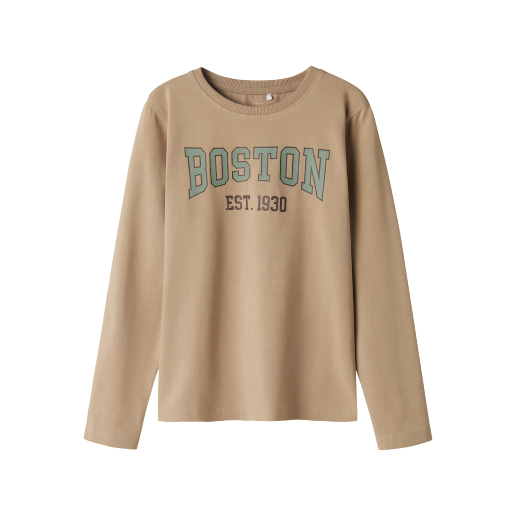 Langærmet Bluse Vux Weathered Teak Boston fra Name It