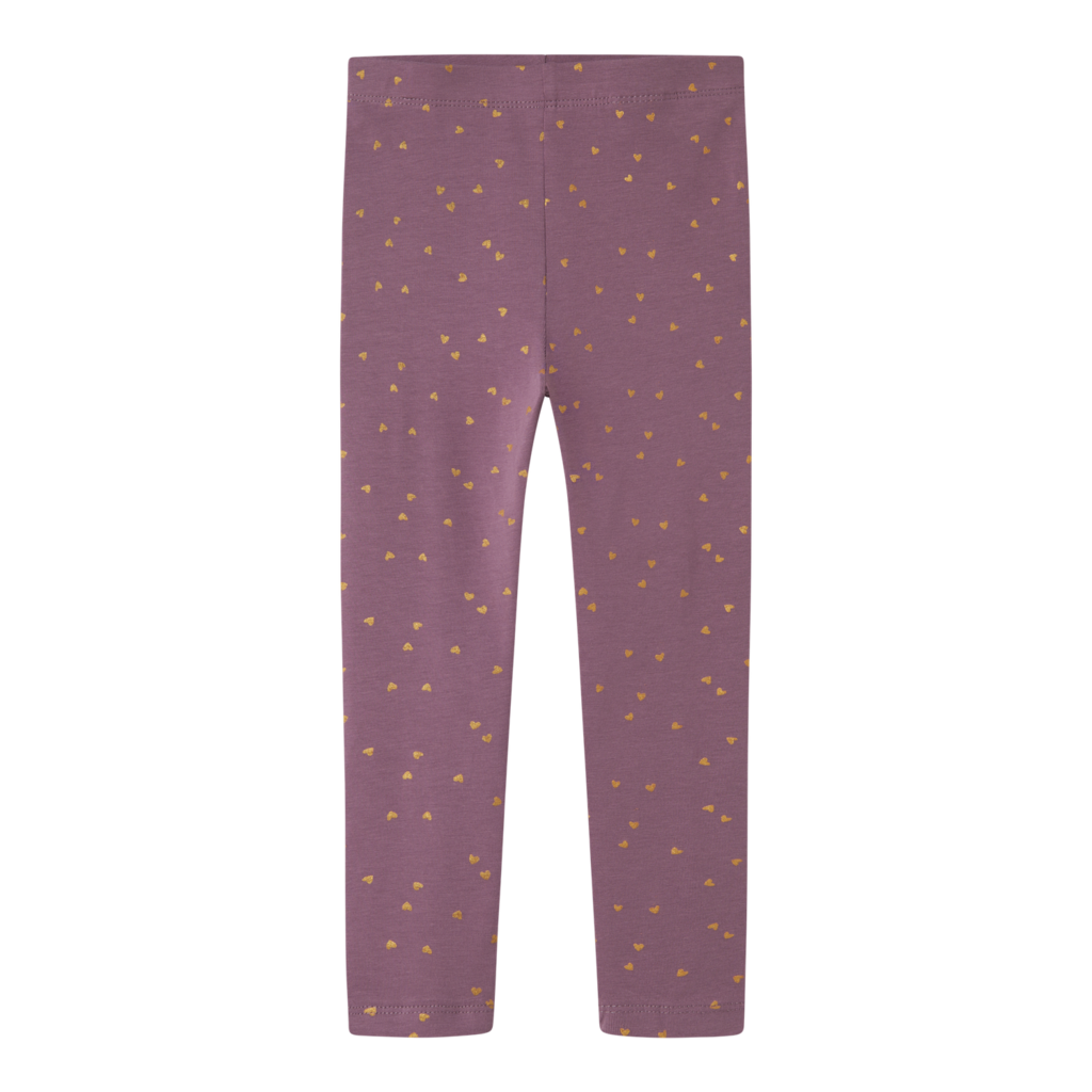 Glitter Leggings Vivian Arctic Dusk Hearts fra Name It