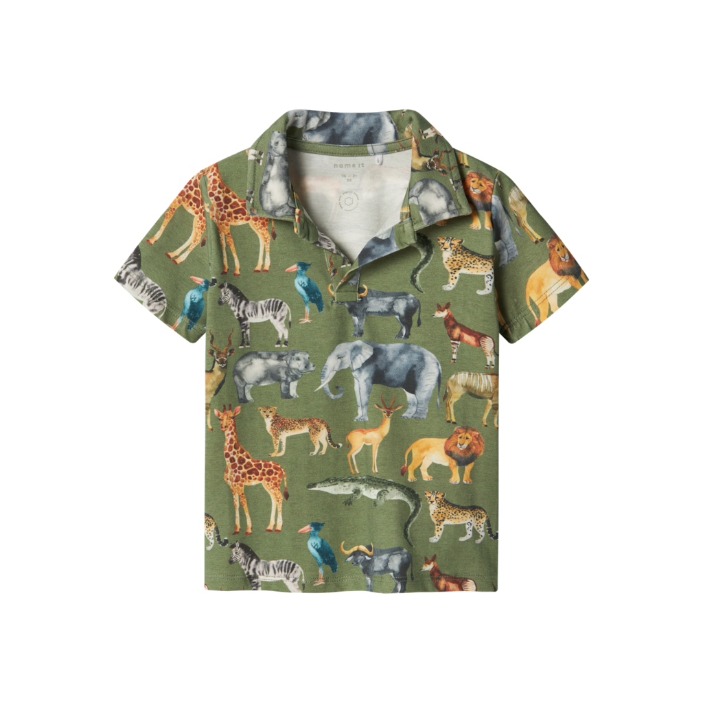 Kortærmet Polo Jale Oil Green fra Name It