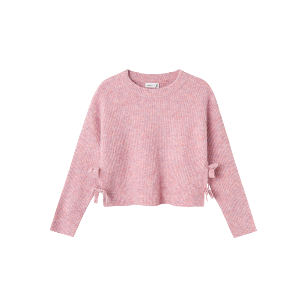 Kort Striktrøje Linnea Pastel Lavender fra Name It