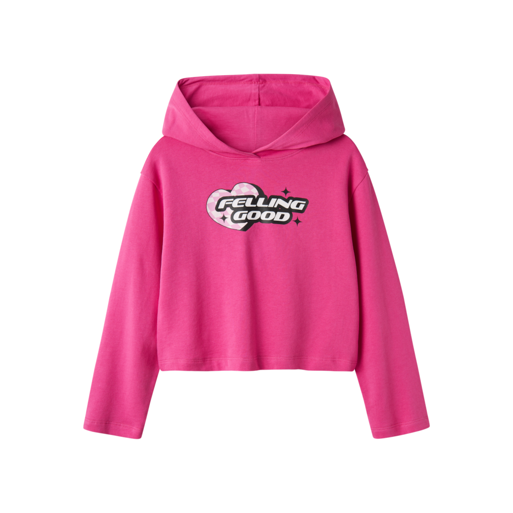 Kort Boxy Sweatshirt Viala Raspberry Rose fra Name It