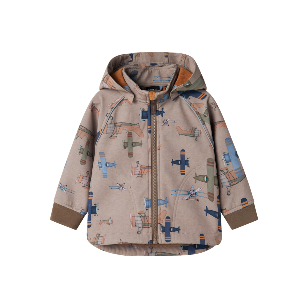 Softshell Jakke Alfa Fungi Flyvemaskiner fra Name It
