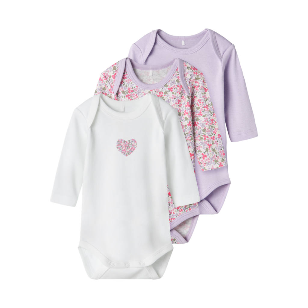 3 Pak Body Langærmet Pastel Lilac fra Name It