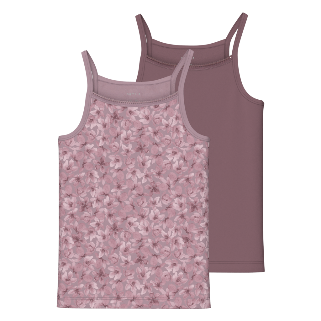 2 Pak Strop Toppe Flower Mauve Shadows fra Name It