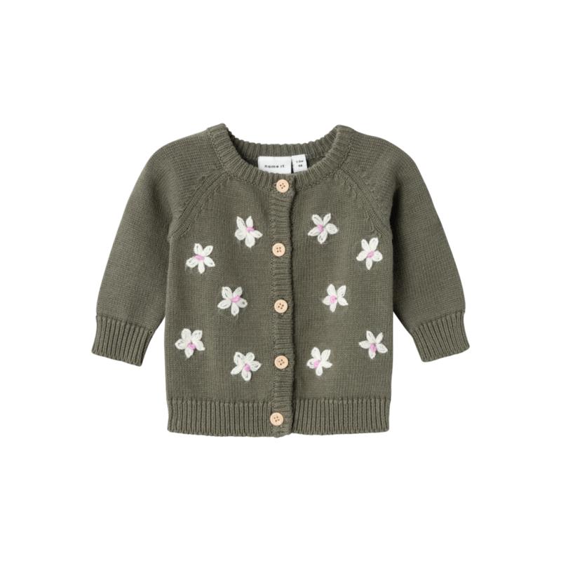 Strik Cardigan Neflow Mulled Basil fra Name It