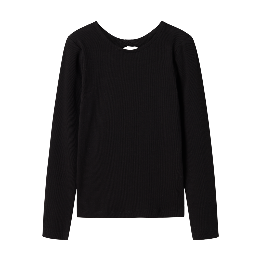 Rib Bluse Lutine Black fra Name It