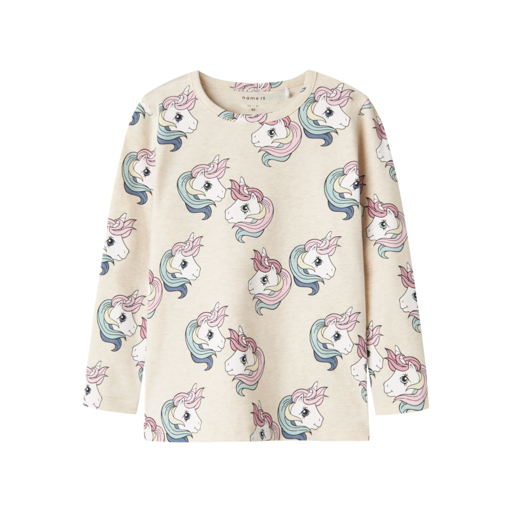 Langærmet Bluse Simone Peyote Melange fra Name It
