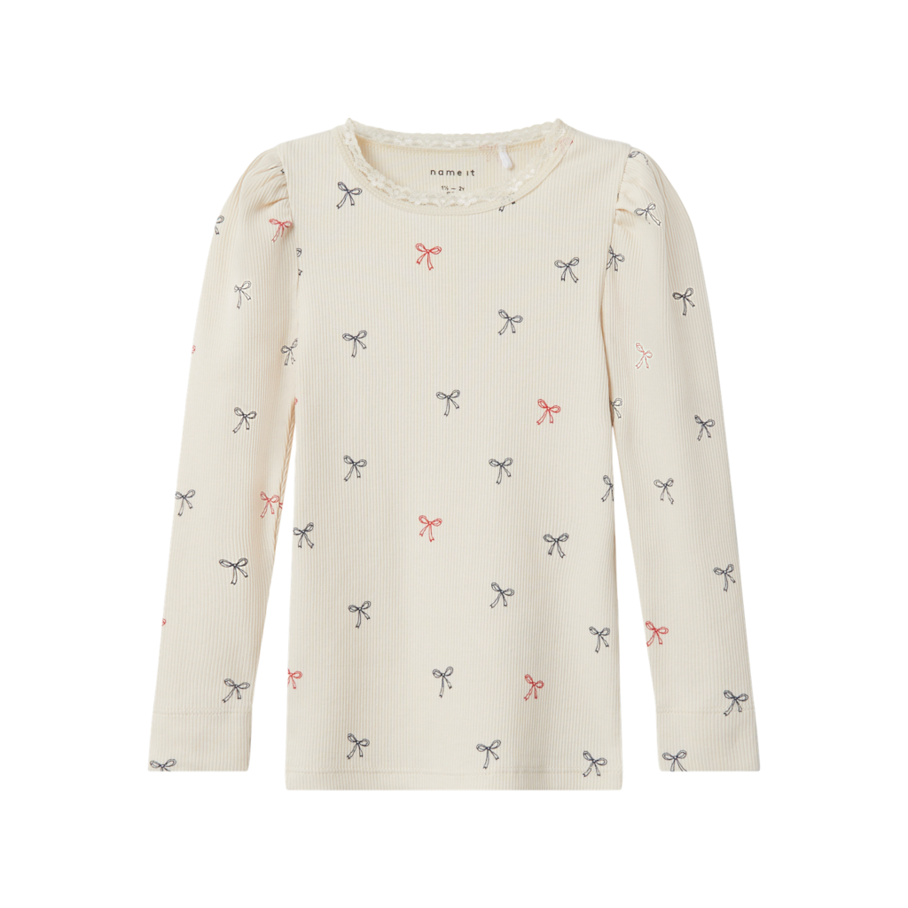 Langærmet Bluse Labela White Swan fra Name It