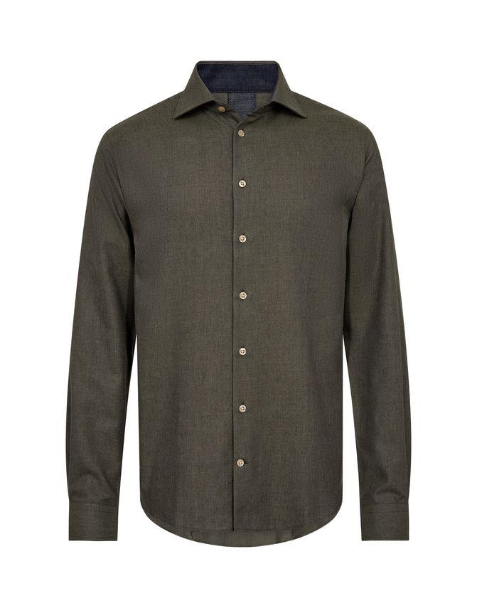 Modern Fit L S Shirt Brushed fra Gino Marcello