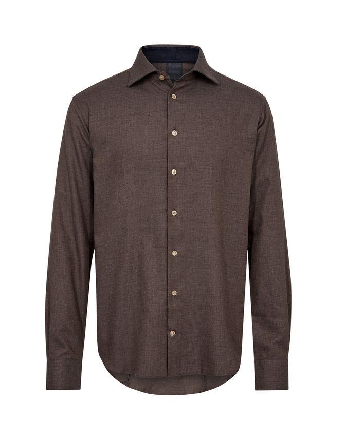 Modern Fit L S Shirt Brushed fra Gino Marcello