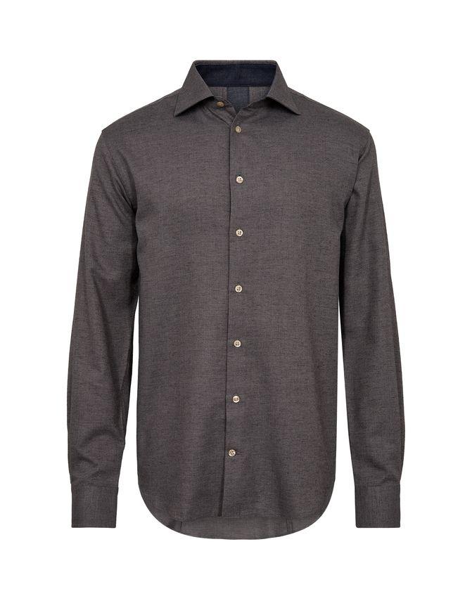Modern Fit L S Shirt Brushed fra Gino Marcello