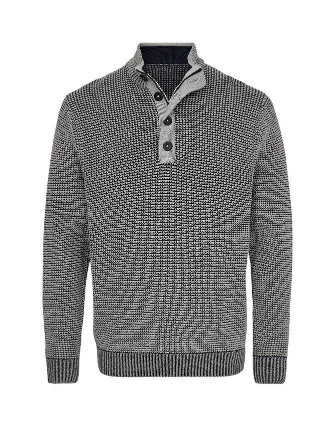 Regular Knit Fit W. Buttons fra Black Blue