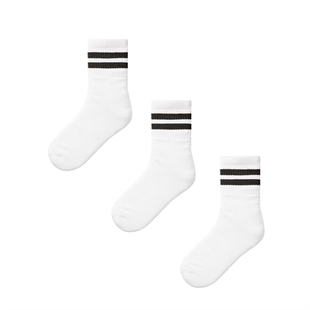 3 Pak Sokker Nan Bright White Black fra Name It