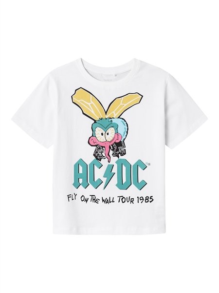 Acdc T Shirt Adawolf Bright White fra Name It