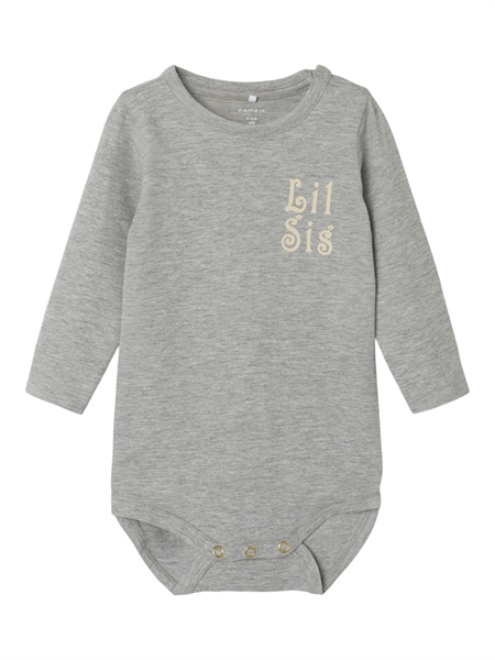 Langærmet Body Laby Grey Melange fra Name It