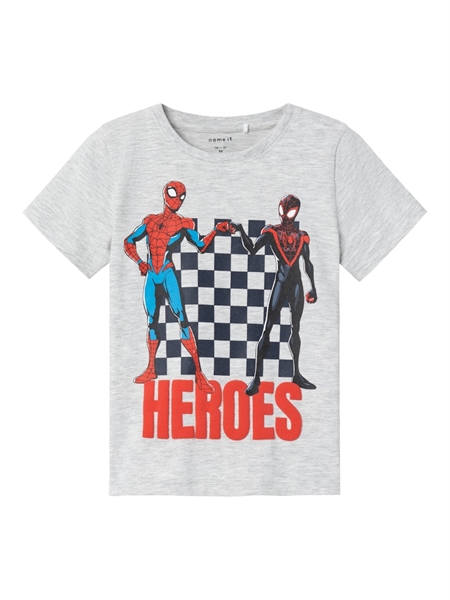 Spiderman T Shirt Light Grey Melange fra Name It
