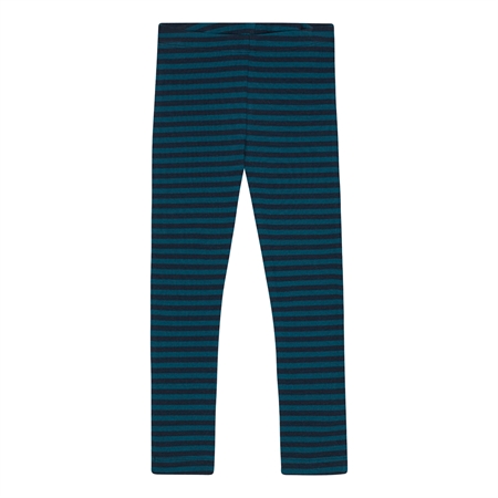 Stribede Rib Leggings Poseidon Blå & Navy Blå fra Birkholm