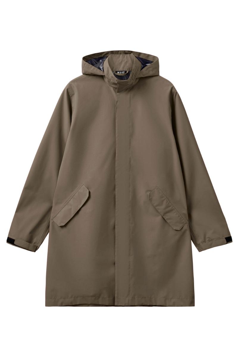 Regnjakke Basic Rømø Lw Rain Long Jacket 3 Dusty Oak fra H2o