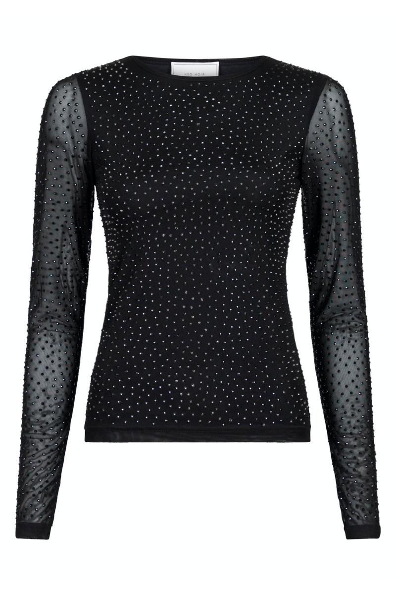 Bluse   Basira Stone Mesh Blouse   Black fra Neo Noir