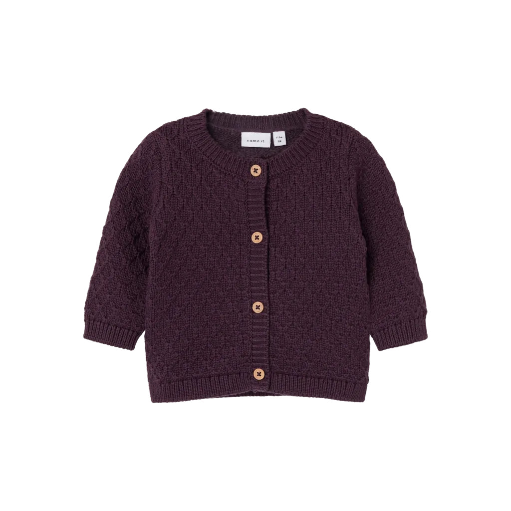 Strik Cardigan Lomille Plum Perfect fra Name It