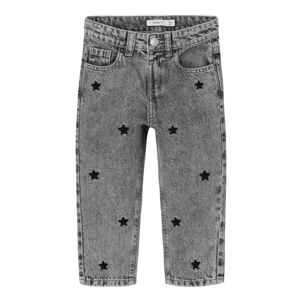 Mom Jeans Bella Medium Grey Denim Stars fra Name It