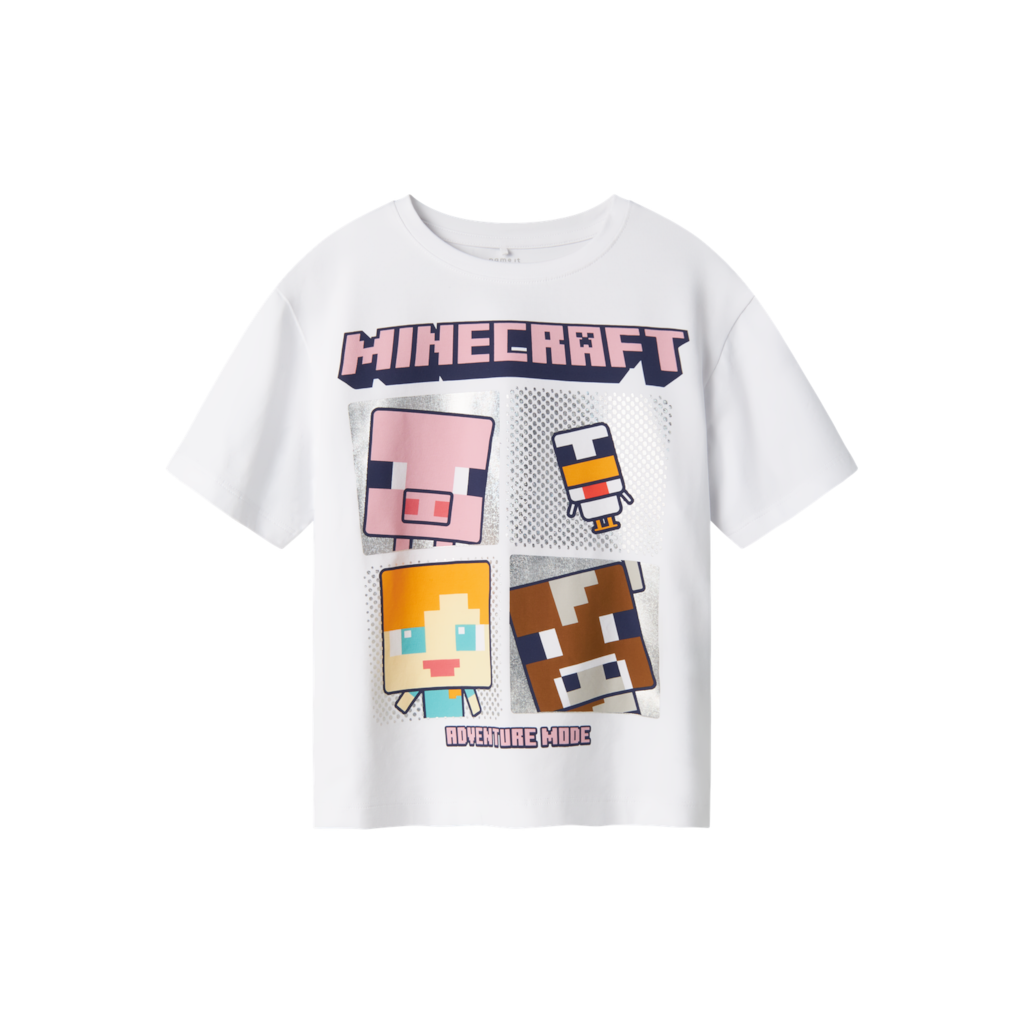 Minecraft T Shirt Oxaja Bright White fra Name It