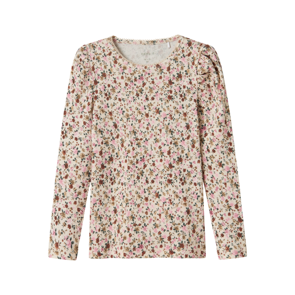 Langærmet Bluse Solla Peyote Melange fra Name It
