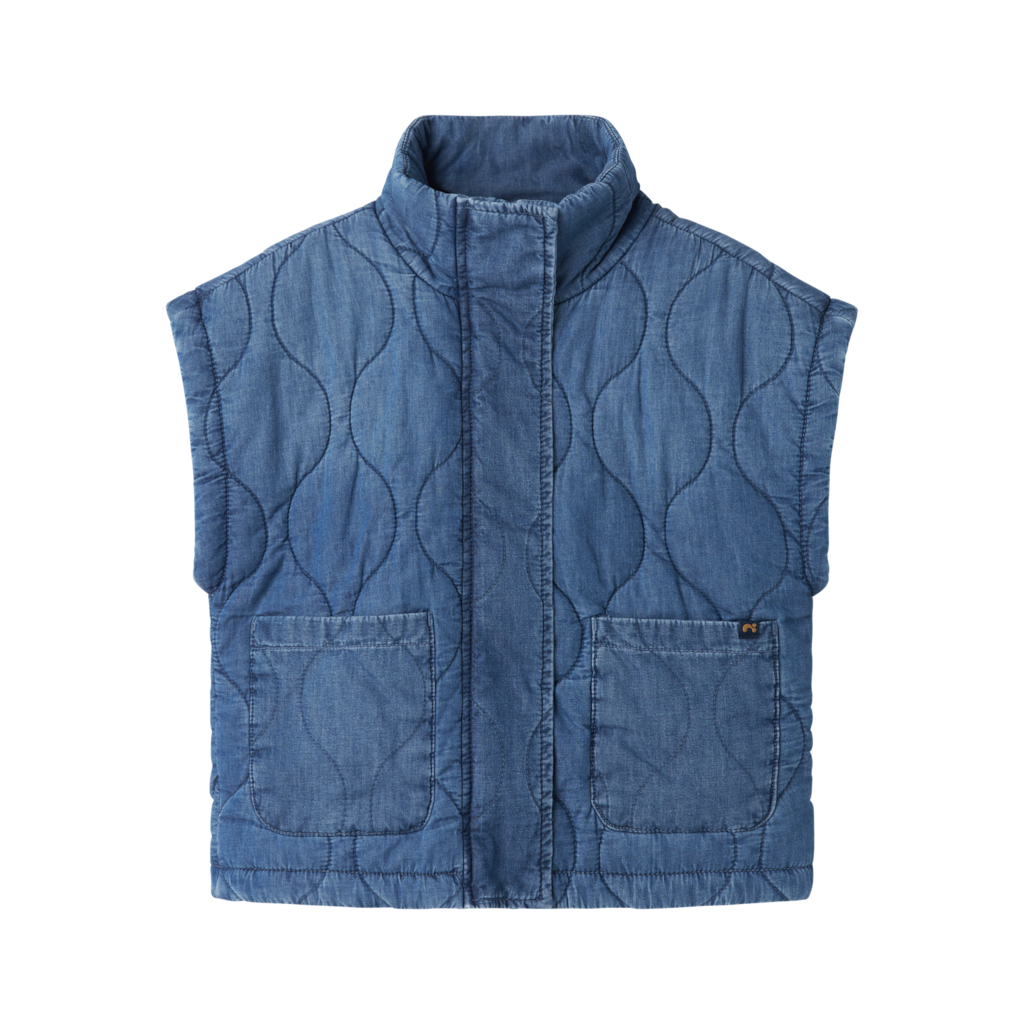 Quiltet Vest Sienna Medium Blue Denim fra Name It
