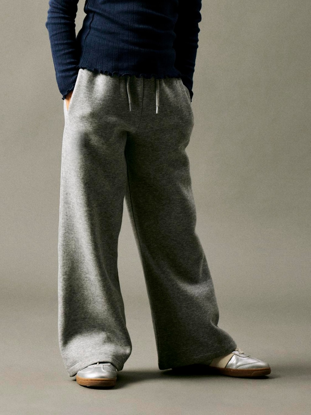 Brede Sweatpants Oanne Grey Melange fra Name It