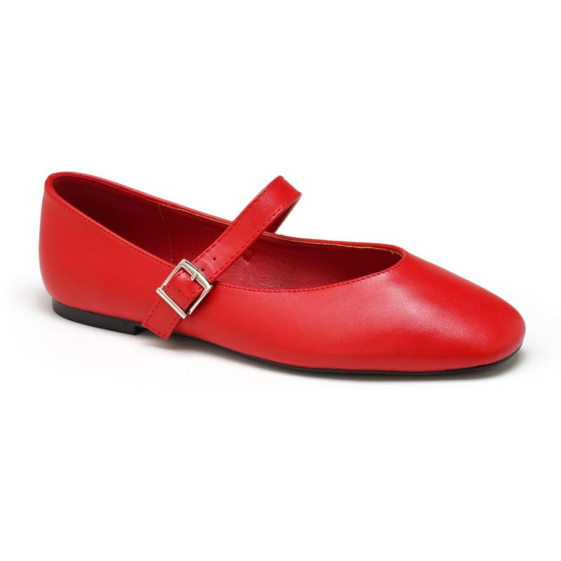 Mandoline Dame Ballerina Sko 8225   Red fra Shoes