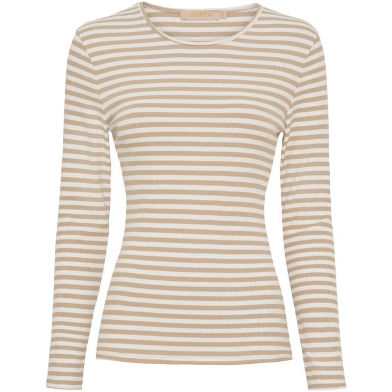 Dame Langærmet T Shirt Mdcjosiane 49066   Beige Greggio fra Marta Du Chateau