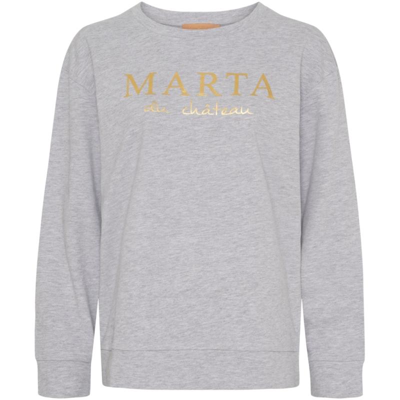 Dame Sweatshirt Mdcannemette J 639   Grey Melange fra Marta Du Chateau