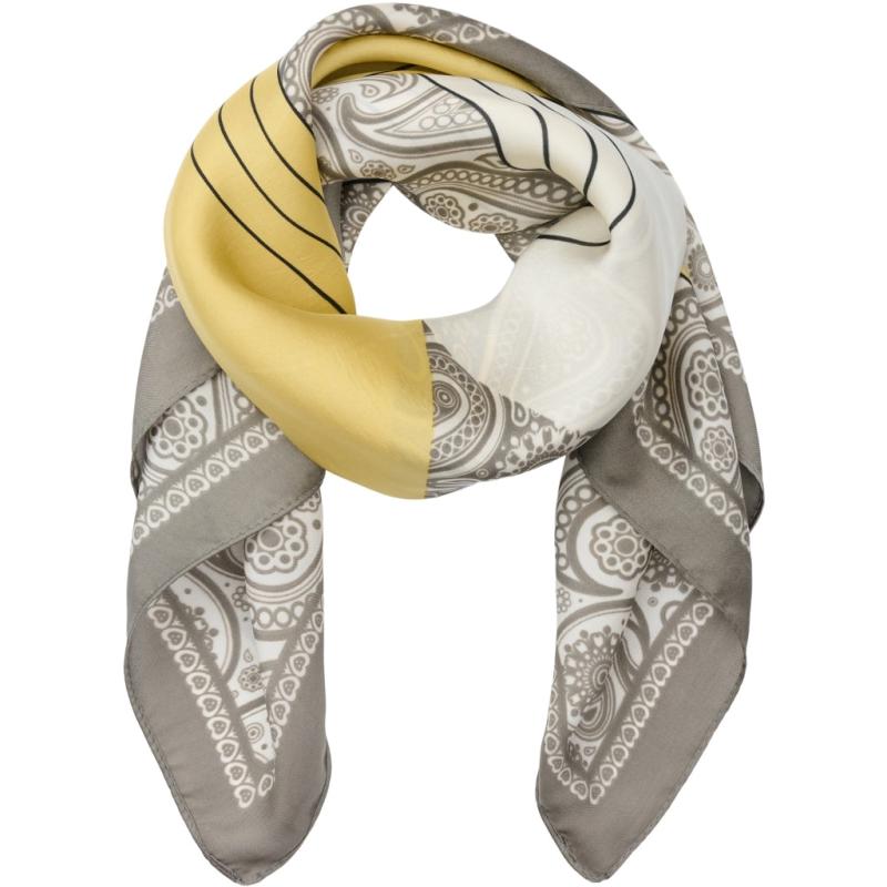 Dame Tørklæde Mdceliane Fa Scarf   Yellow Grey35128 fra Marta Du Chateau