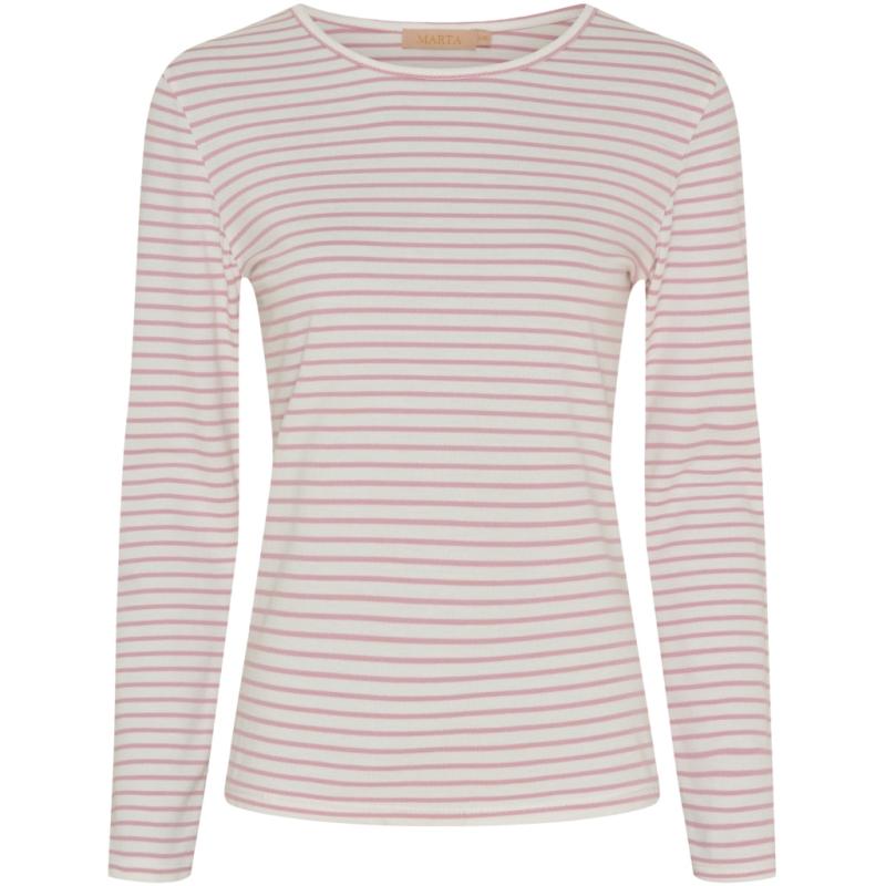 Dame Langærmet T Shirt Mdcnancy 6111 Rose White fra Marta Du Chateau