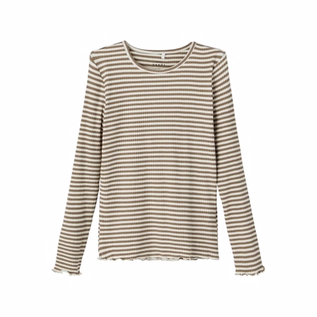 Rib Bluse Vemma Stone Gray fra Name It