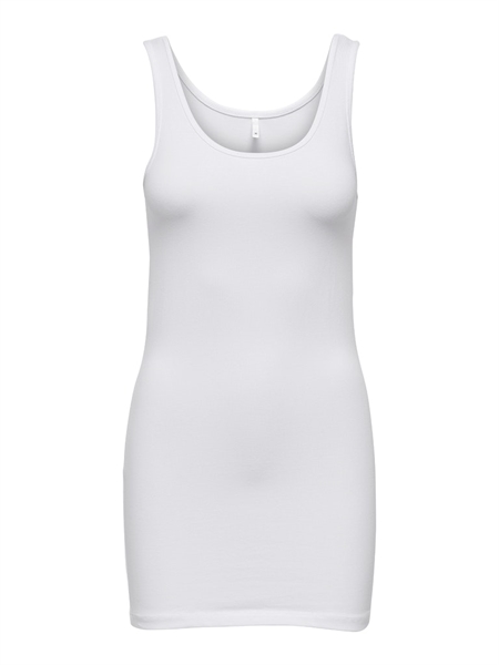 Lang Basis Tanktop Hvid fra Only
