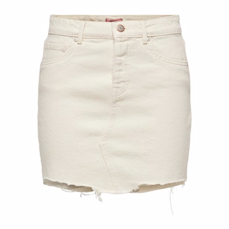 Destroyed Denim Nederdel Sky Ecru fra Only