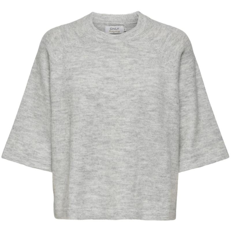 Dame Strik Onlsimoni   Light Grey Melange fra Only