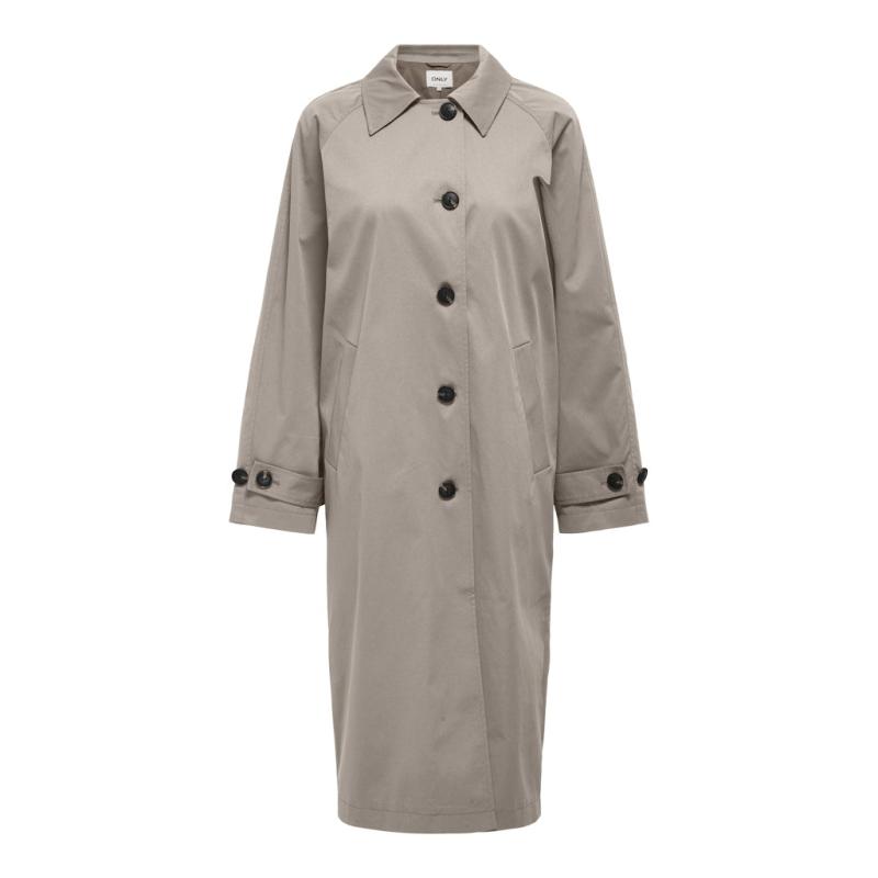 Dame Trenchcoat Onleja   String Walnut fra Only