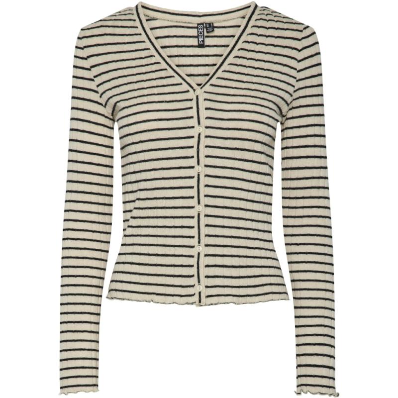 Dame Cardigan Pciris   Birch Black fra Pieces