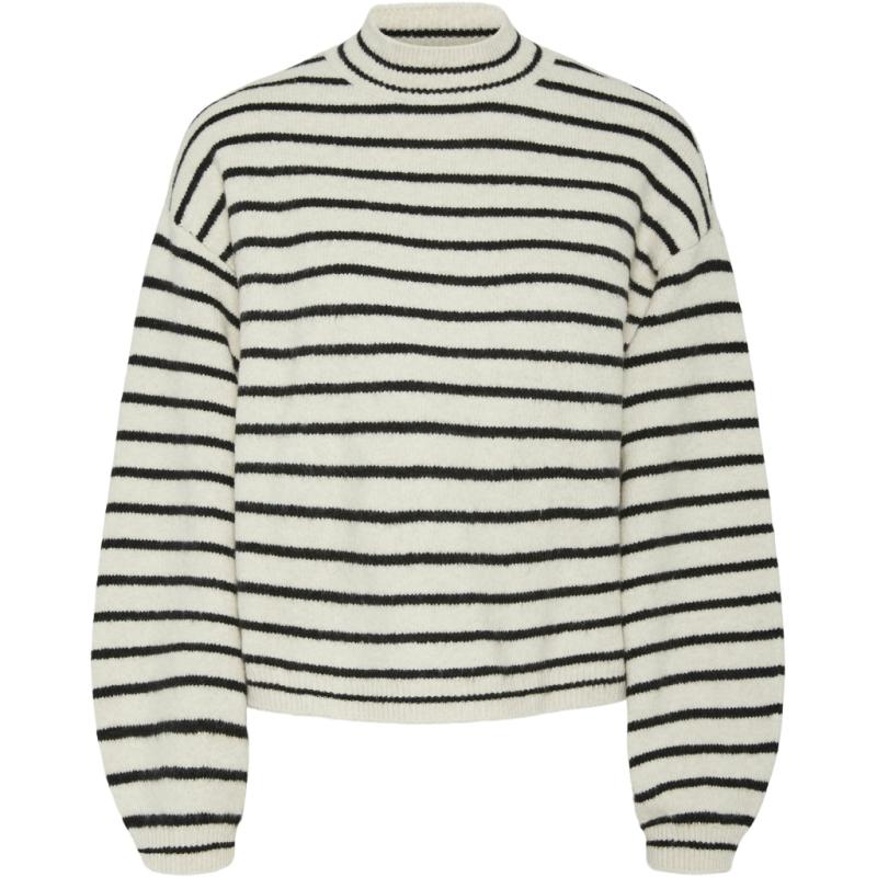 Dame Strik Pcpenna   Whitecap Gray Black fra Pieces