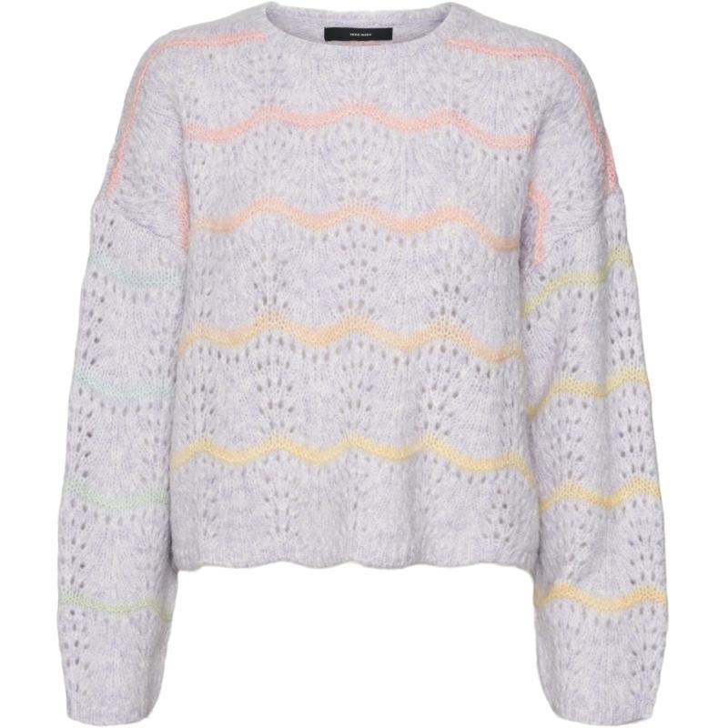 Dame Strik Vmhatty   Purple Heather W Space Dye fra Vero Moda