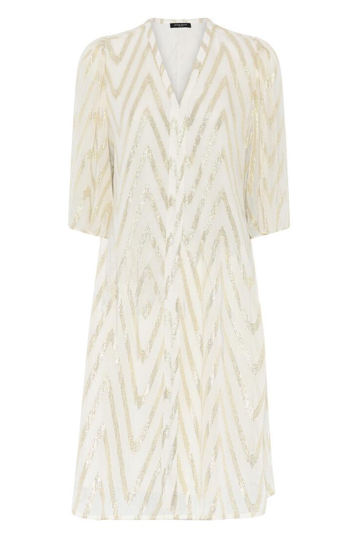 Kjole   Collardbbmajlyas Dress   Kit W Metallic (levering Midt Marts) fra Bruuns Bazaar