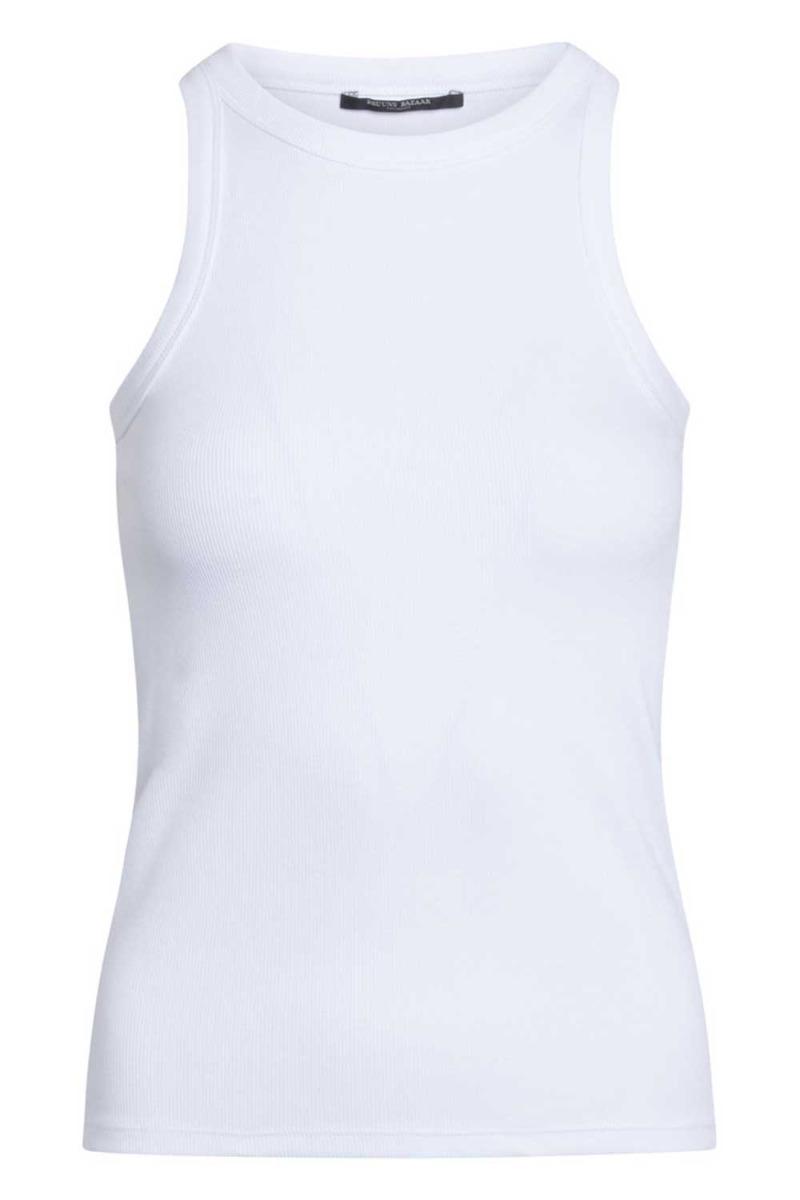 Top   Katy Rib Tank Top   White fra Bruuns Bazaar