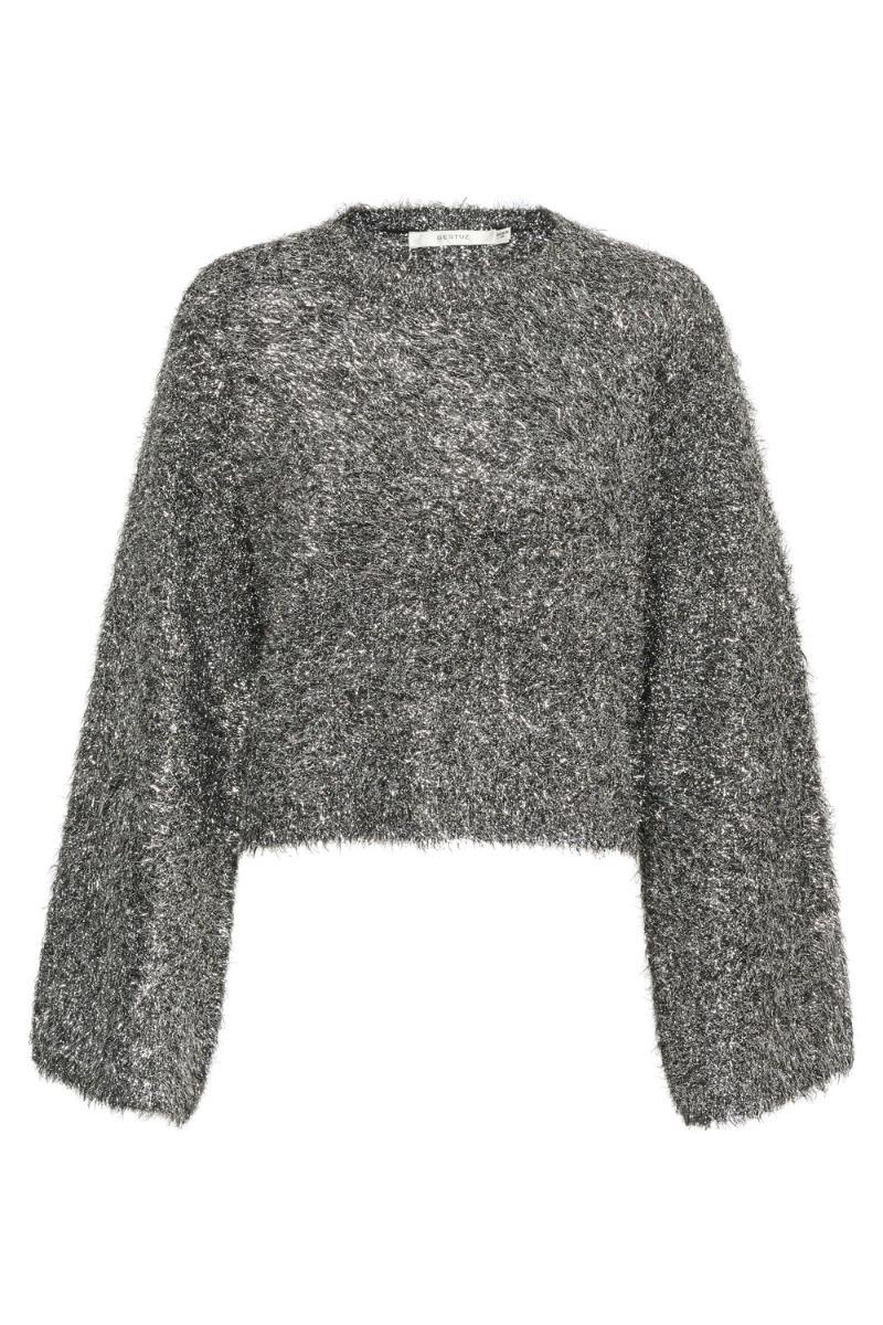 Bluse   Mattianigz Cropped Pullover   Gun Metal fra Gestuz