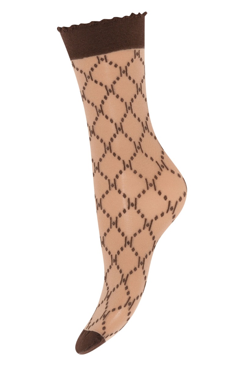 Strømper   Socks Logo 25 D   Brun fra Hype The Detail
