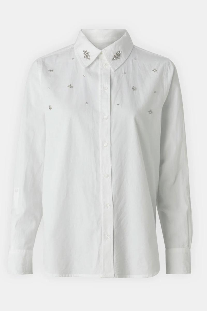 Skjorte     Charlie L S Wide Rhinestone Shirt   Cloud Dancer fra Jdy